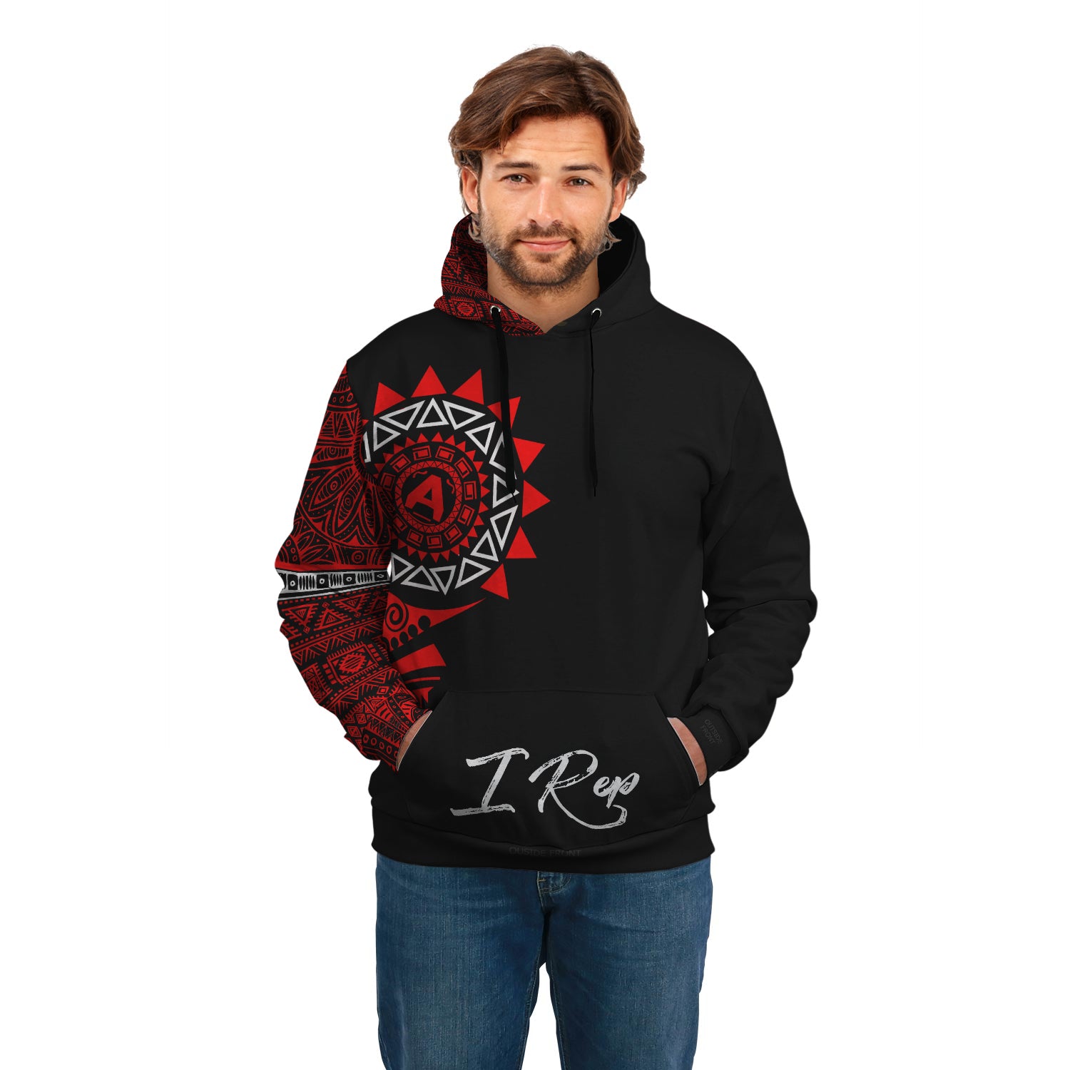 I REP FRONT POCKET HOODIE - Red