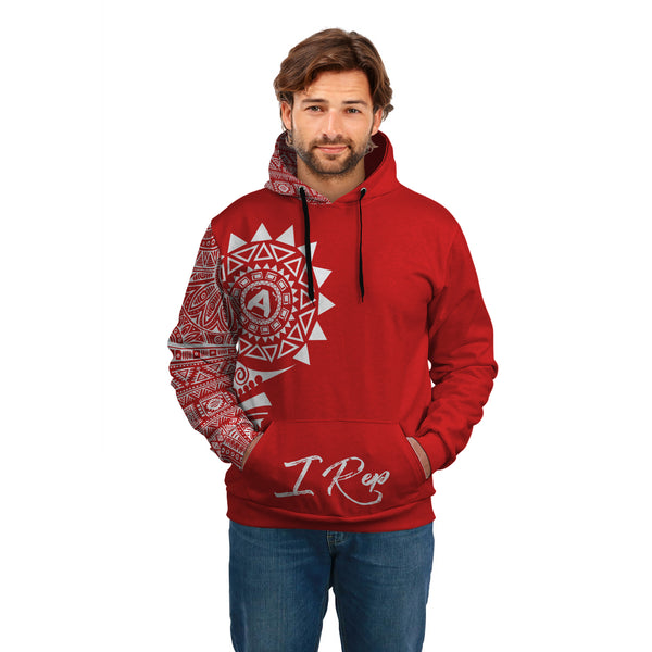 I REP FRONT POCKET HOODIE - Red & White